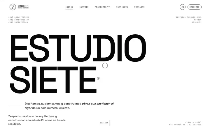 Vista previa del sitio web de Estudio Siete
