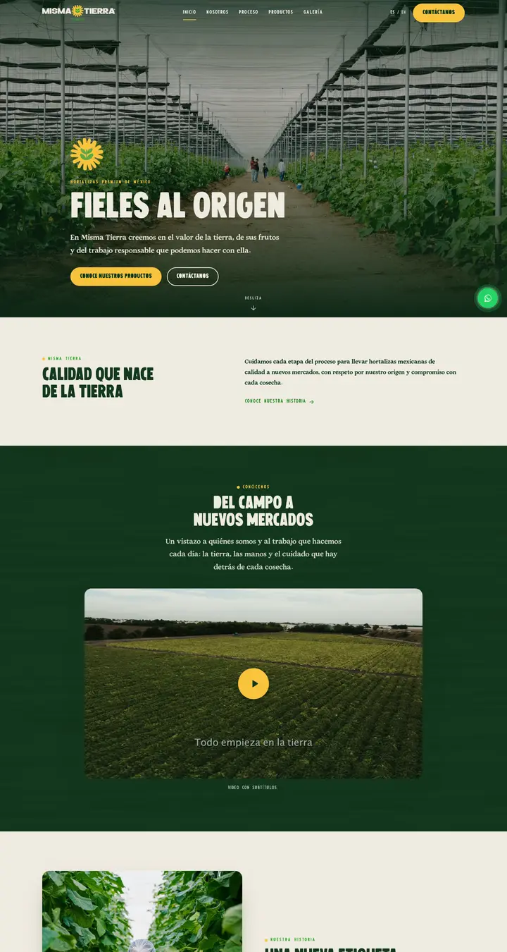 Vista previa del sitio web de Misma Tierra